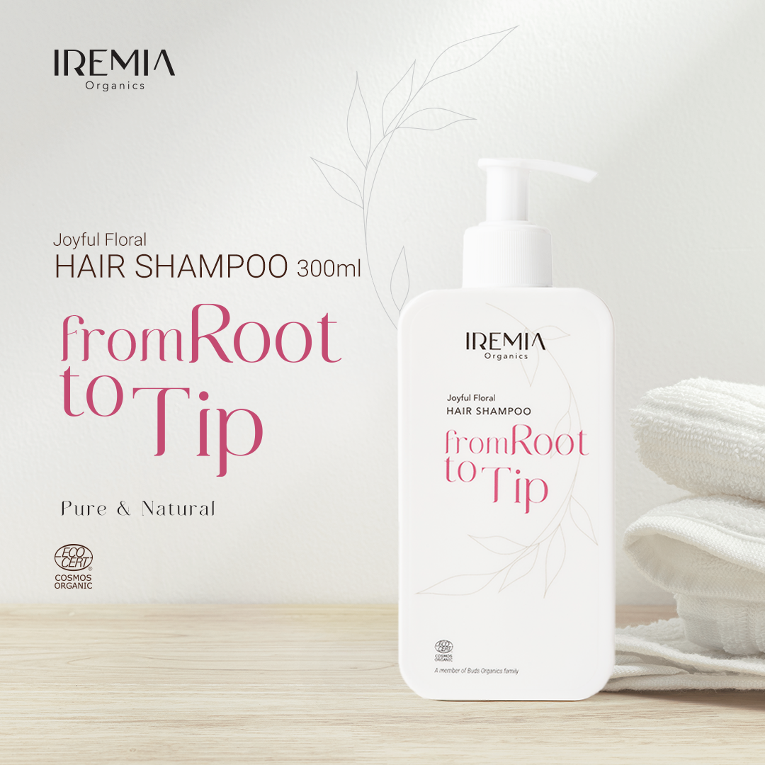 IREMIA Organics from root to tip joyful floral hair shampoo 300ml