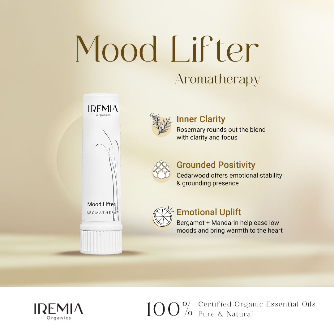 Iremia Organics Mood Lifter inhaler, inner clarity, grounded positivity, emotional uplift
