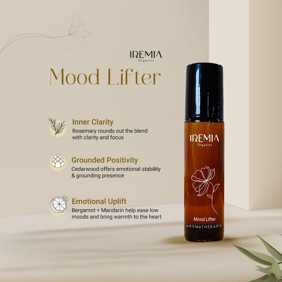 IREMIA Organics Mood Lifter aromatherapy 10ml, Inner clarity, grounded positivity, emotional uplift